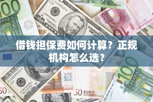 济南借钱担保费如何计算？正规机构怎么选？