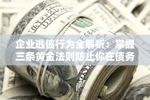 济南企业逃债行为全解析：掌握三条黄金法则防止你在债务乱局中“踩雷”